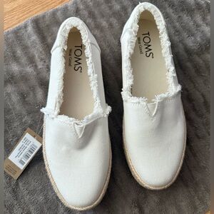 Toms Cream Valencia Espadrilles Slip-On Shoes Size 6